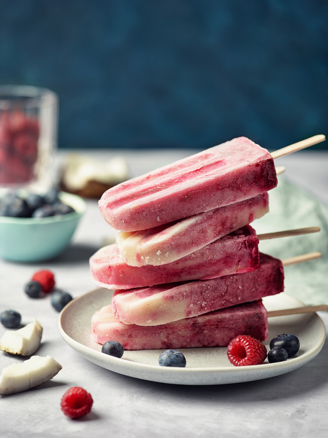 Vegan Berries n’ Cream Popsicles with Elderberry Defense