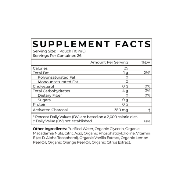 Activated Charcoal Supplement Facts